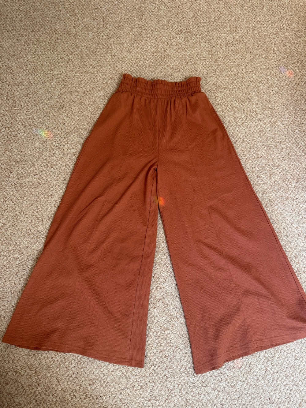 Roxy Rust-Pink Smocked Waist Beach Pants